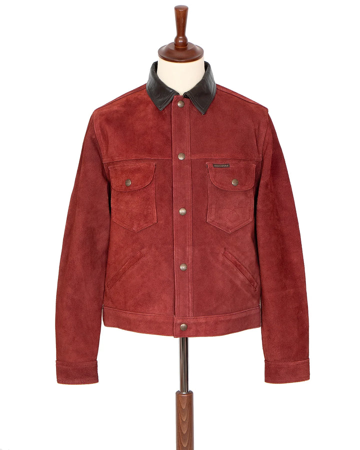 Indigofera Fargo Quarter Leather Jacket - Roughout Wine ON PREORDER*