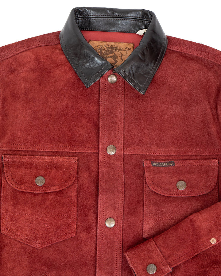 Indigofera Fargo Quarter Leather Jacket - Roughout Wine ON PREORDER*