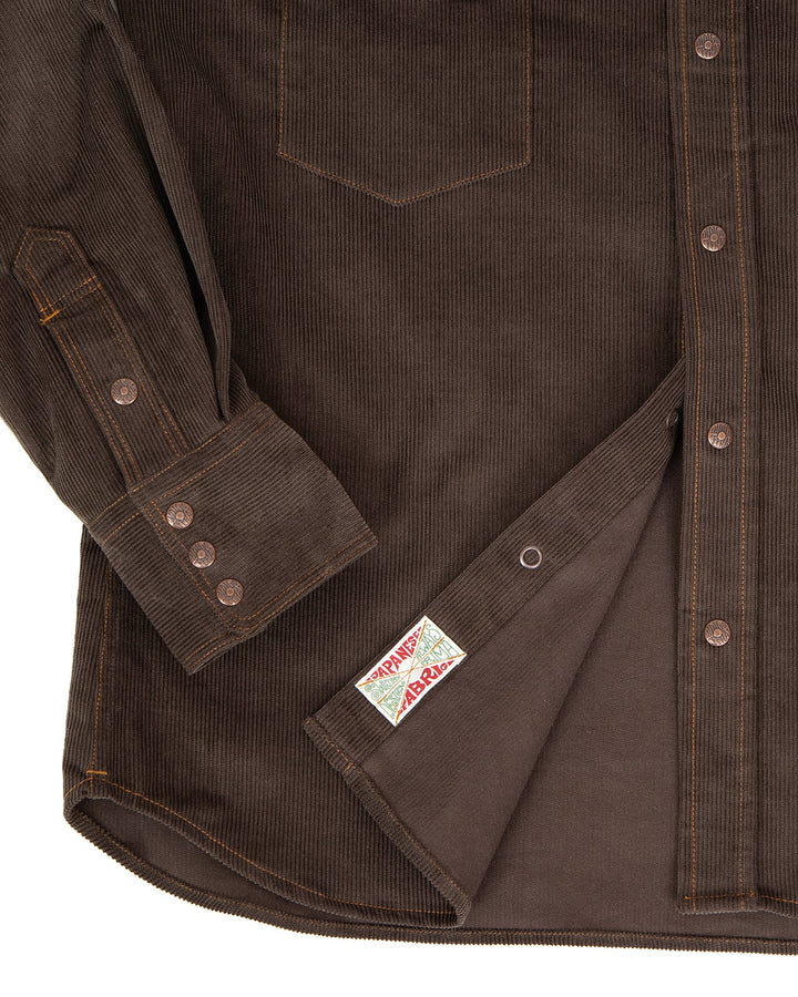 Indigofera Ryman Corduroy Shirt - Dark Brown/Green ON PREORDER*