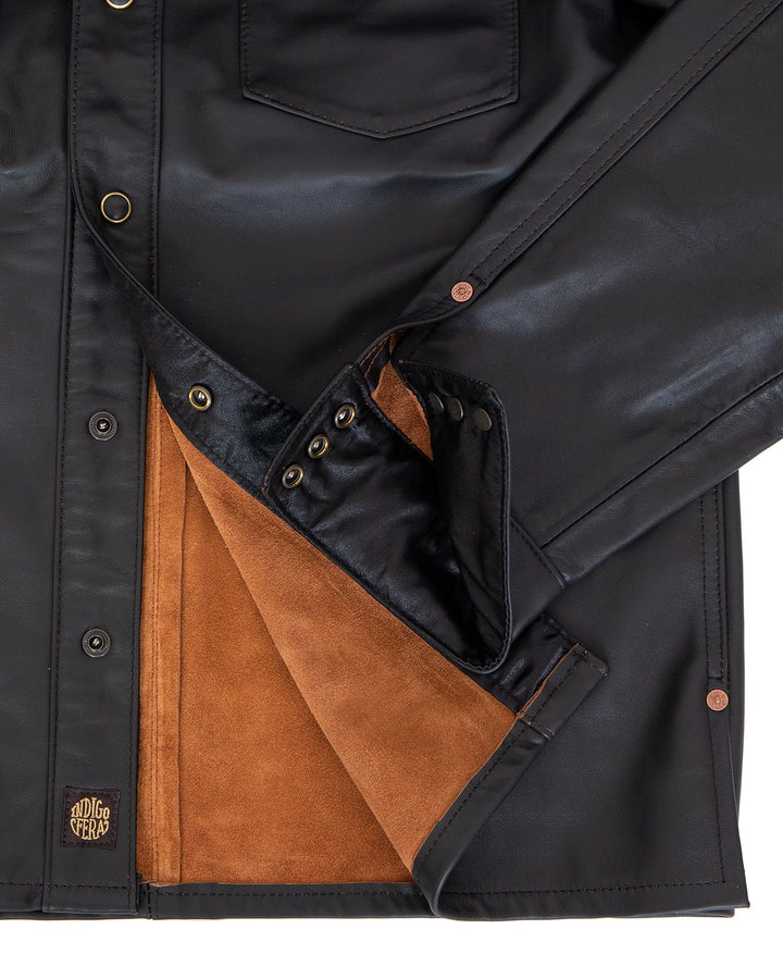 Indigofera Austin Leather Shirt - Black