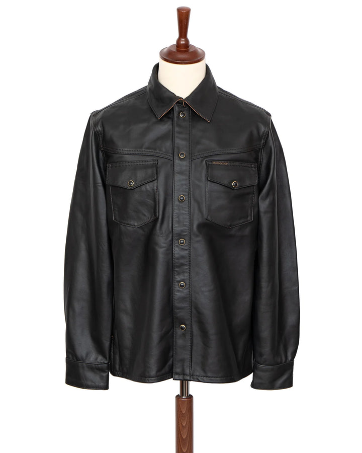Indigofera Austin Leather Shirt - Black