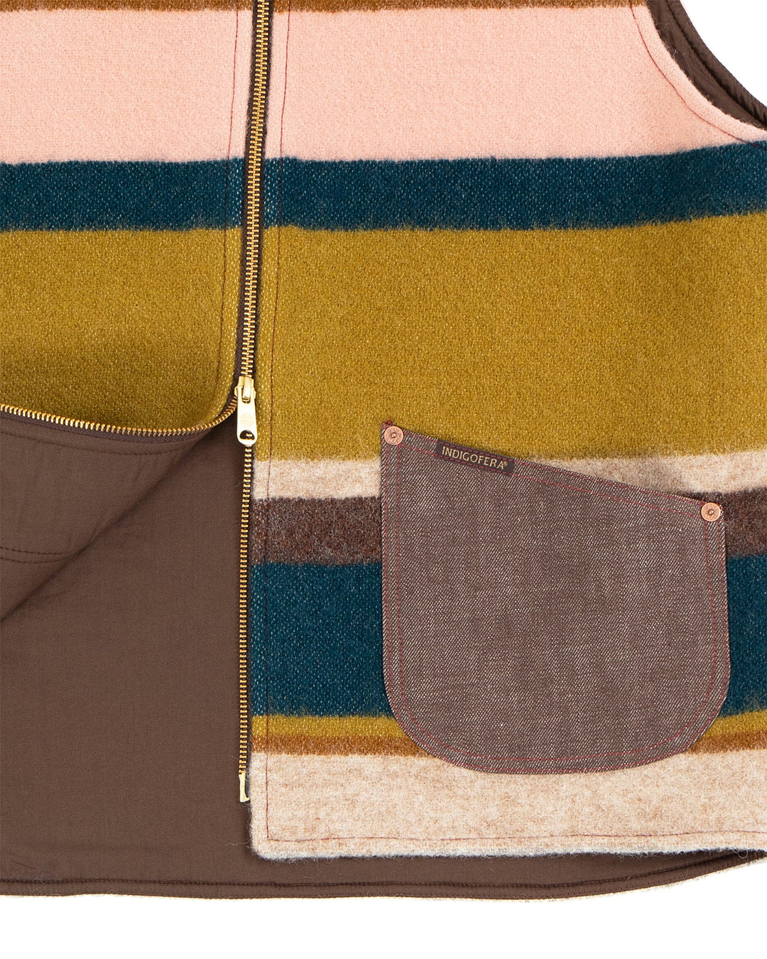 Indigofera - Catskill Striped Wool Blanket Vest ON PREORDER*