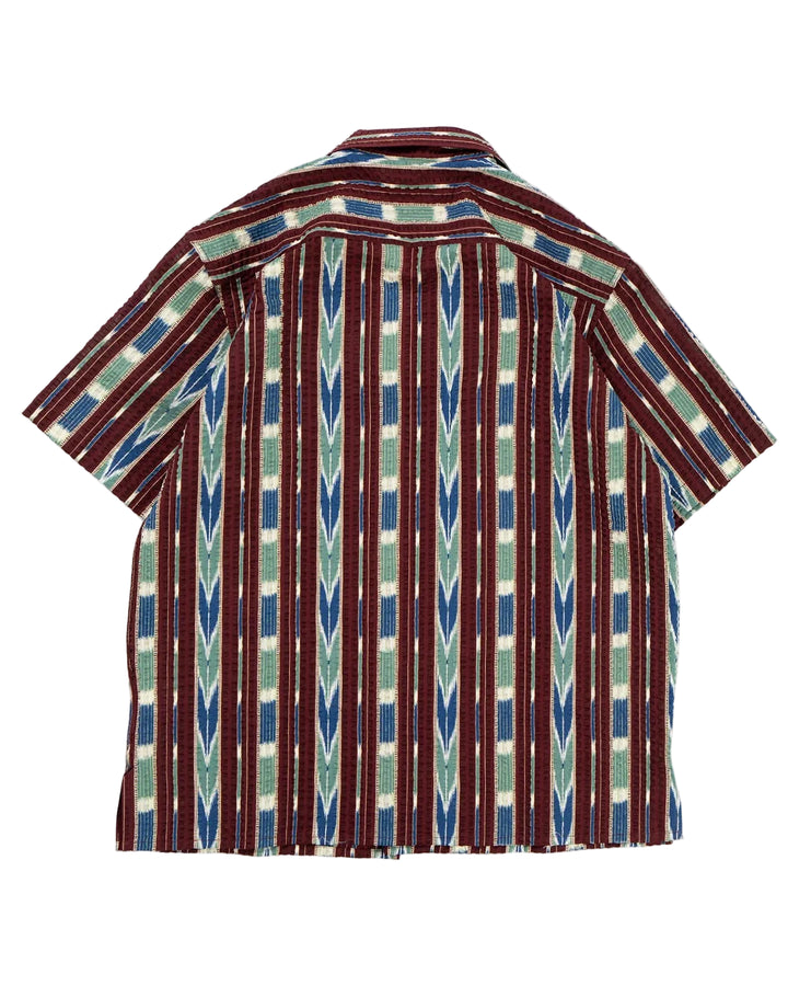 Indigofera - Deville Printed Seersucker Shirt Ecru/Wine