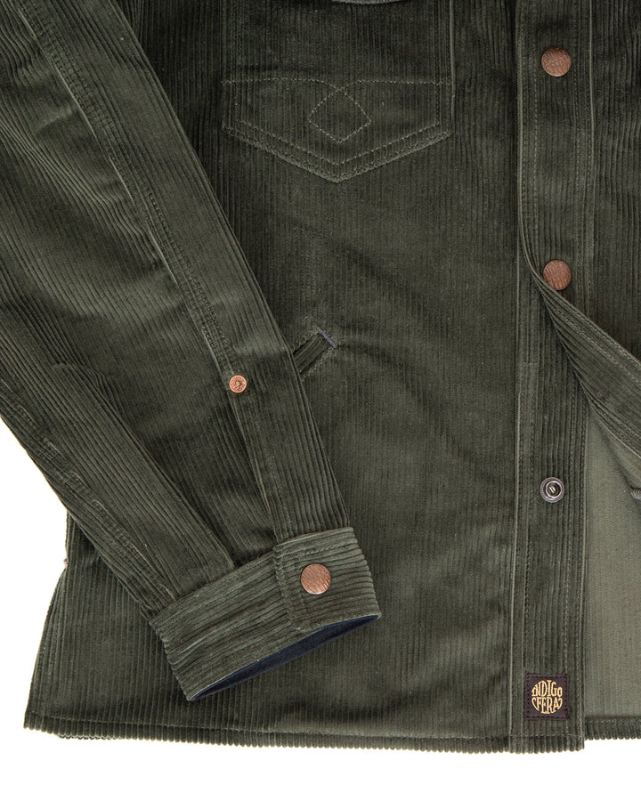 Indigofera Fargo Trucker Jacket - Corduroy Green 8W