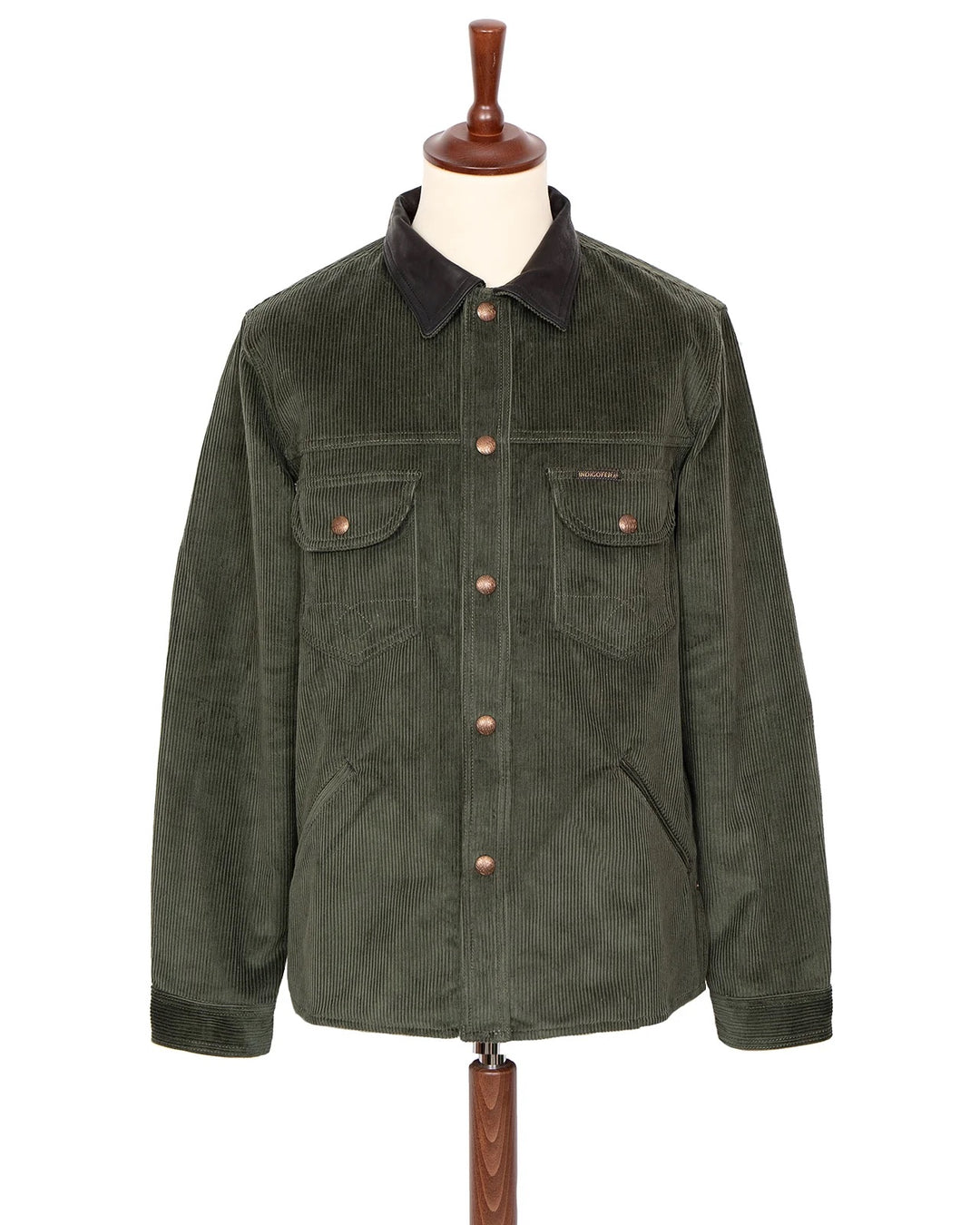 Indigofera Fargo Trucker Jacket - Corduroy Green 8W