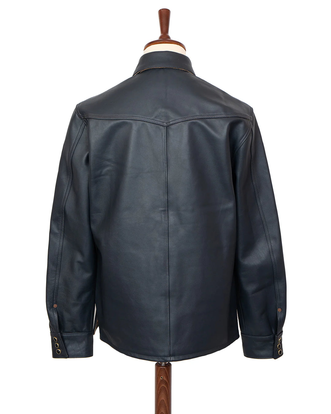 Indigofera Austin Leather Shirt - Navy