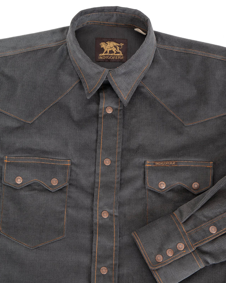 Indigofera Ryman Corduroy Shirt - Steel Grey