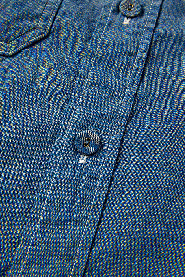 Pure Blue Japan - Chambray Short Sleeve Used Wash Shirt [SS-2243-UW] ON PREORDER*