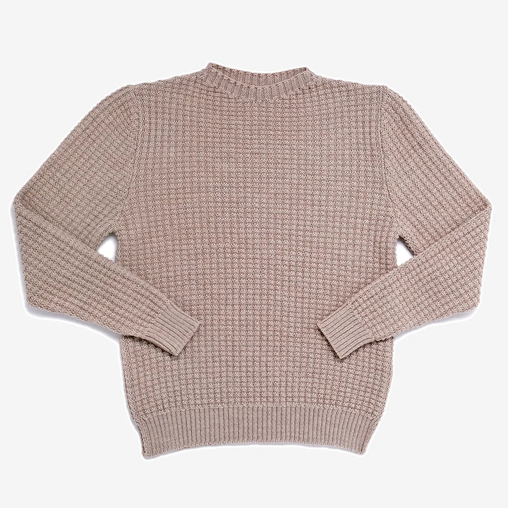 Outclass Waffle Knit Sweater - Oat