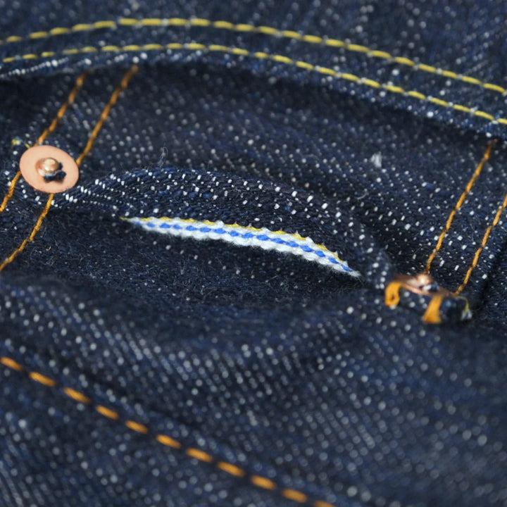Pure Blue Japan - Men's Woven 15oz Kasuri Denim Jeans Relaxed Tapered Wash [KS-15oz-019]