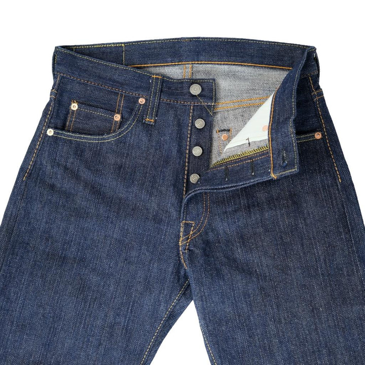 Pure Blue Japan - Men's Woven 15oz Kasuri Denim Jeans Relaxed Tapered Wash [KS-15oz-019]