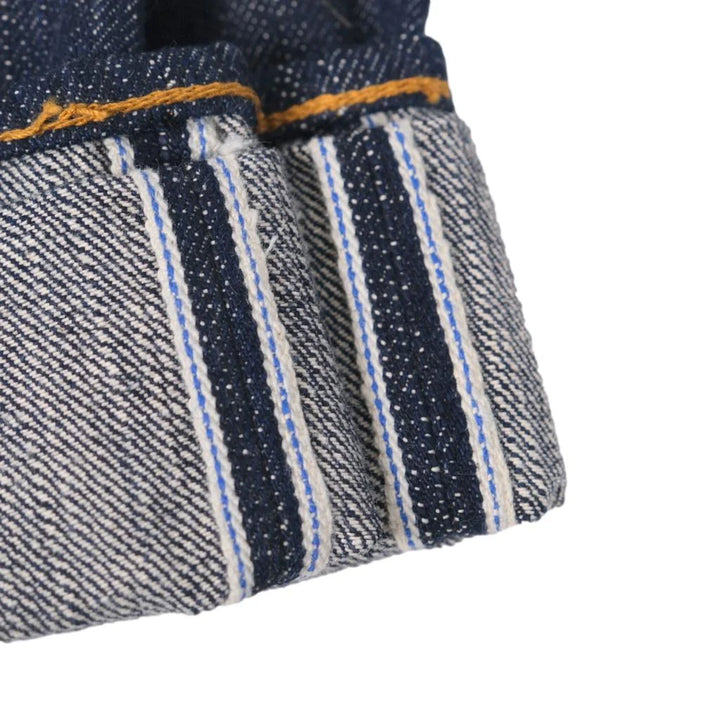 Pure Blue Japan - Men's Woven 15oz Kasuri Denim Jeans Relaxed Tapered Wash [KS-15oz-019]