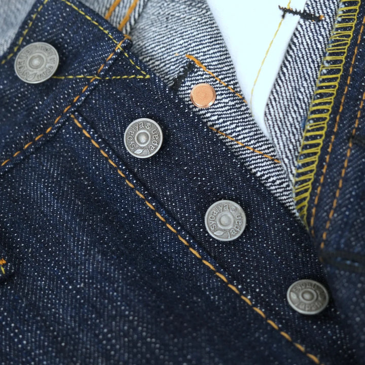 Pure Blue Japan - Men's Woven 15oz Kasuri Denim Jeans Slim Tapered Wash [KS-15oz-013]