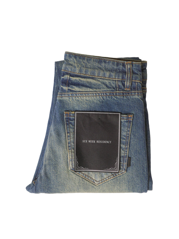 Six Week Residency - Cactus Dirty Indigo Slim Straight Jeans [D02]