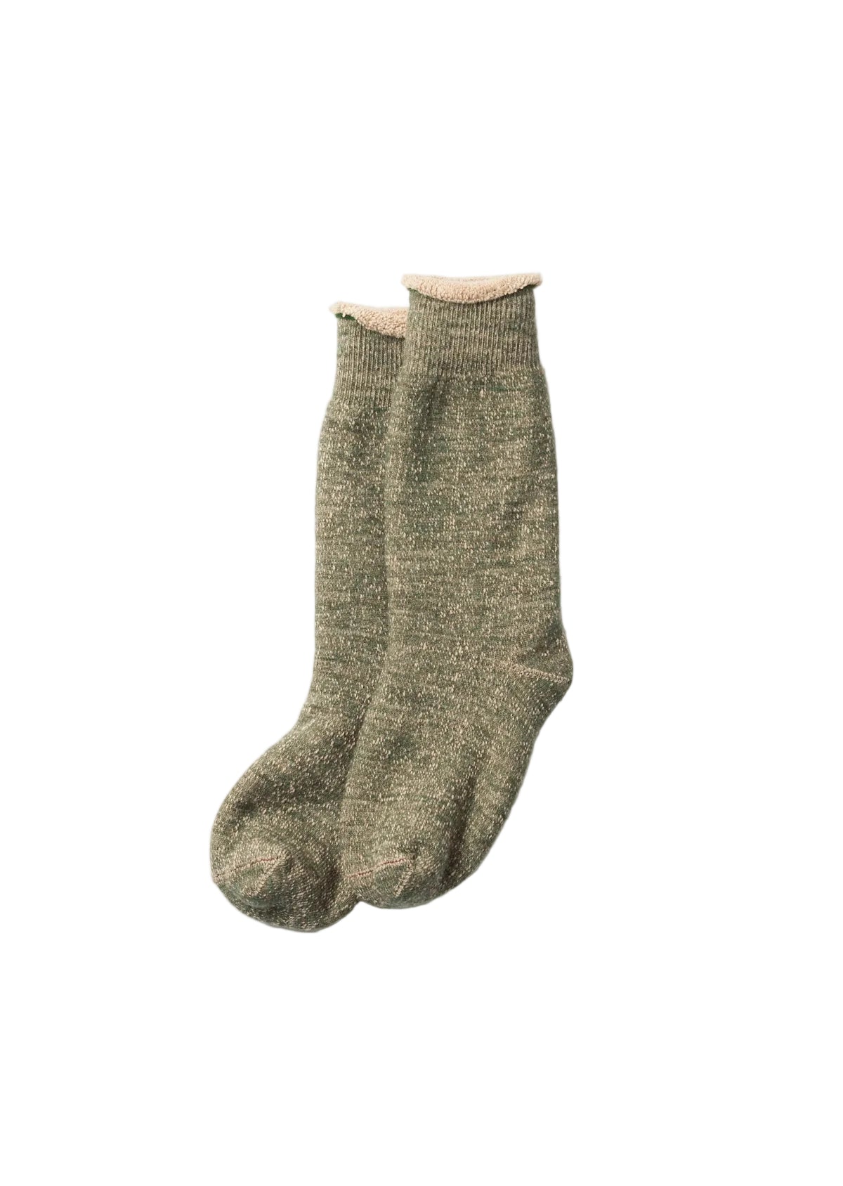 Rototo - Double Face Brown Organic Cotton Crew Socks Green/Brown [R1001-BR] COMING SOON*