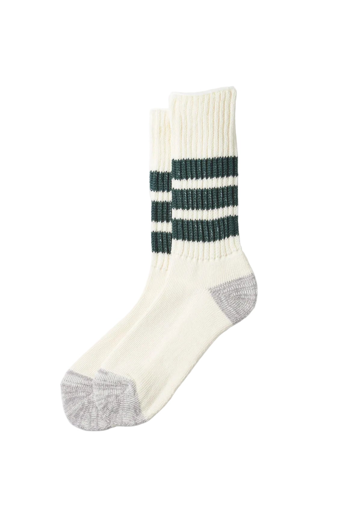 Rototo - Organic Coarse Ribbed Oldschool Crew Socks Dark Green [R1255] COMING SOON*