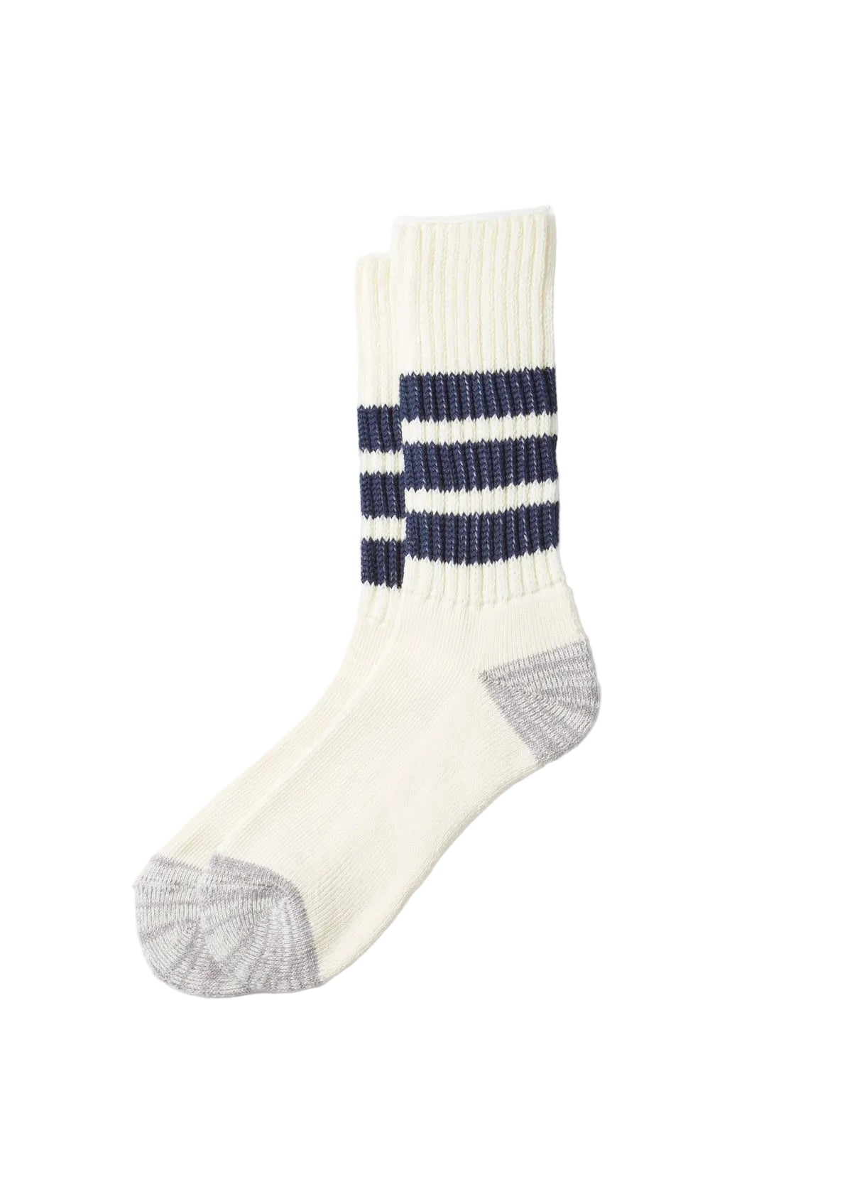 Rototo - Organic Coarse Ribbed Oldschool Crew Socks Navy [R1255] COMING SOON*