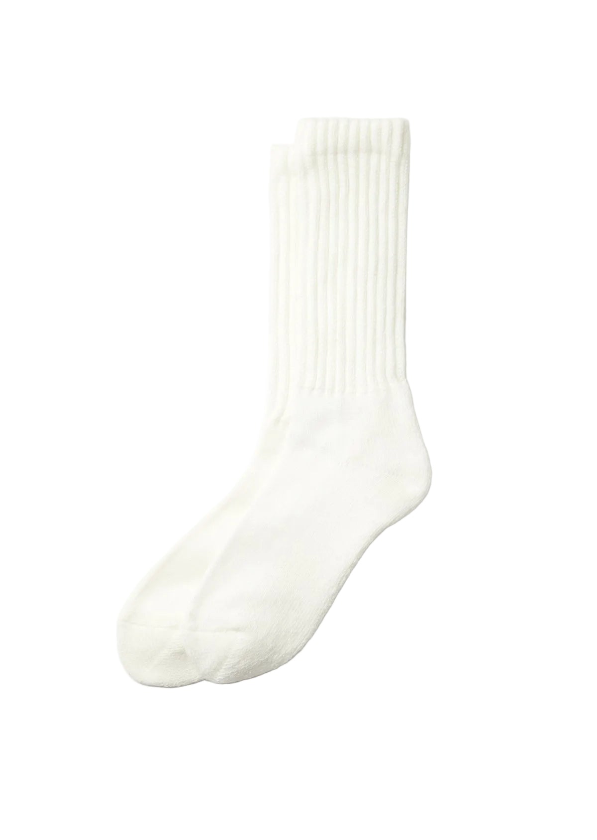 Rototo - Loose Pile Crew Sock White [R1334]