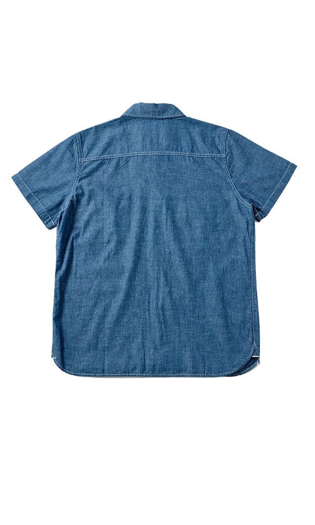 Pure Blue Japan - Chambray Short Sleeve Used Wash Shirt [SS-2243-UW] ON PREORDER*