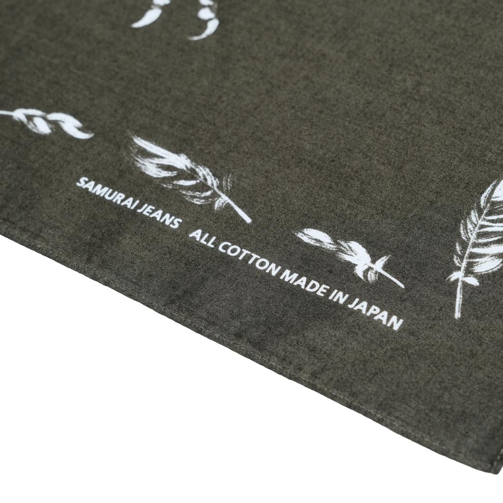 Samurai Yatagarasu Crow Bandana - Olive [SJ-BANDANA-02]