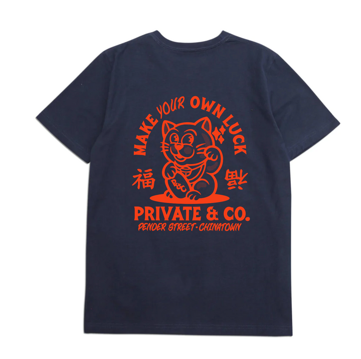 Private & Co. "Lucky Cat" Tee - Navy