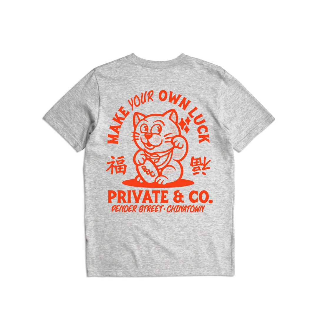 Private & Co. "Lucky Cat" Tee - Grey