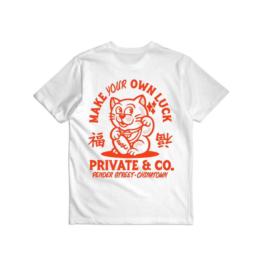 Private & Co. "Lucky Cat" Tee - White
