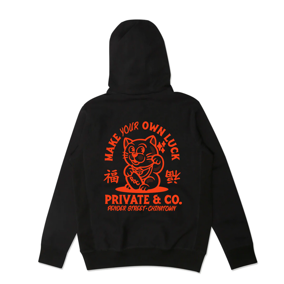 Private & Co. "Lucky Cat" Hoodie - Black