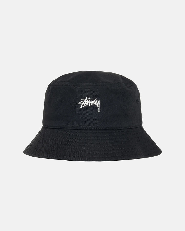 Stussy Small Stock Logo Bucket Hat Black