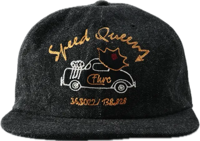 The Flat Head - Speed Queen Denim Hat Black [FN-HC008]