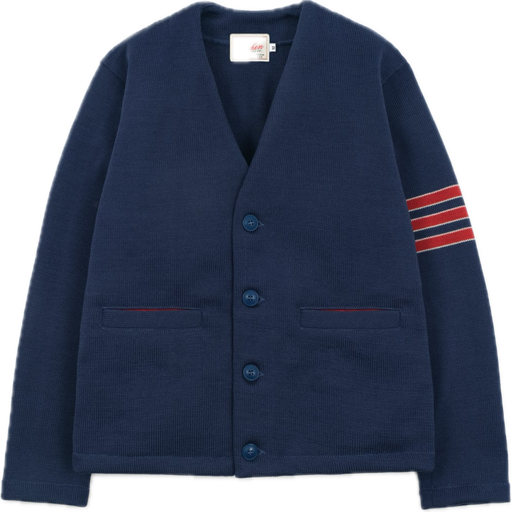 Dehen Slouchy Varsity Cardigan - Centennial Blue