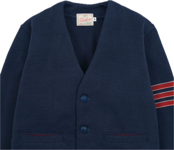 Dehen Slouchy Varsity Cardigan - Centennial Blue
