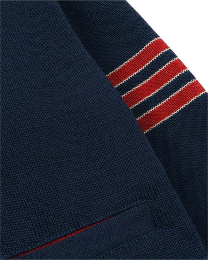 Dehen Slouchy Varsity Cardigan - Centennial Blue