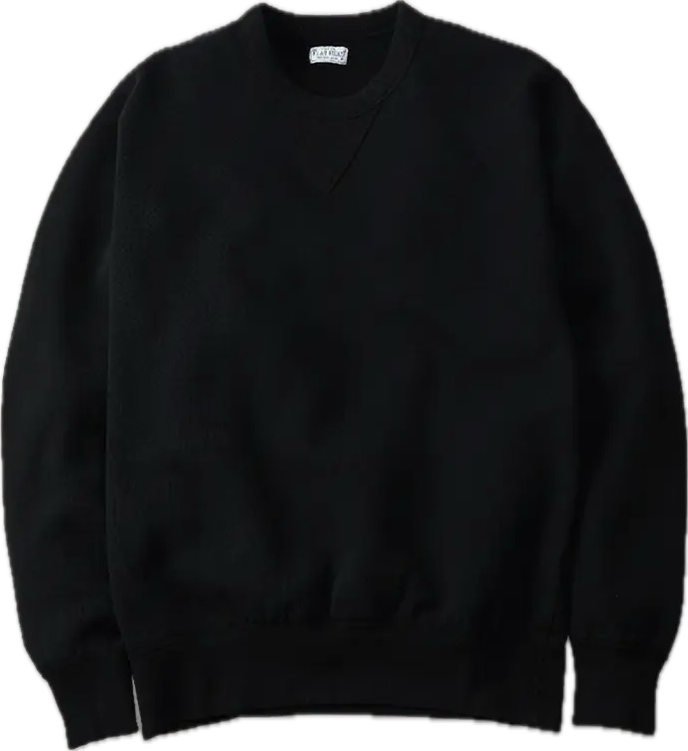 The Flat Head Plain Crewneck - Black [FN-SWC-301]