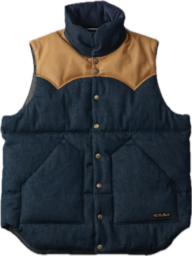 The Flat Head - 12.5oz Denim Puff Vest [FN-OJ-DPV001]
