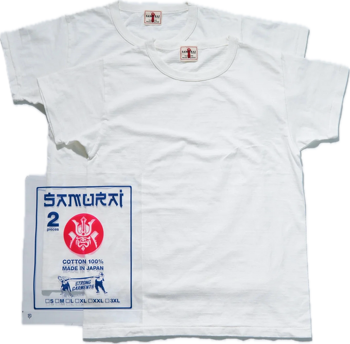 Samurai - Medium Weight 2-Pack T-Shirts White [SJ2PST-CREW] ON PREORDER*