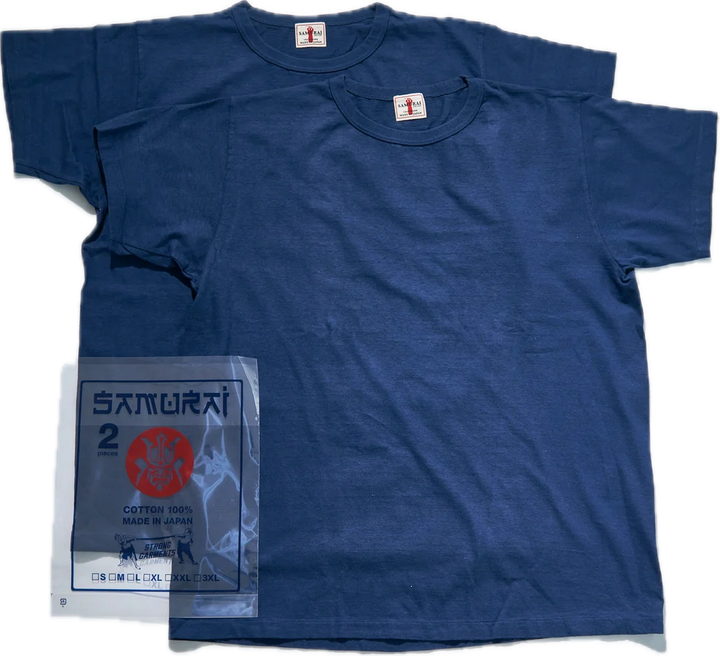 Samurai - Medium Weight 2-Pack T-Shirts Navy [SJ2PST-CREW] ON PREORDER*