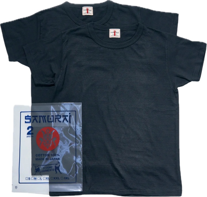 Samurai - Medium Weight 2-Pack T-Shirts Black [SJ2PST-CREW] ON PREORDER*