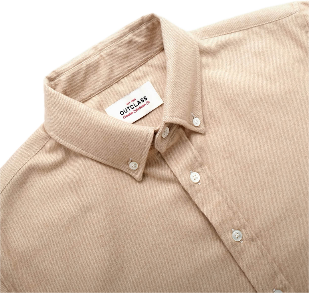 Outclass – Ivory Twill Flannel Classic Shirt [2371]