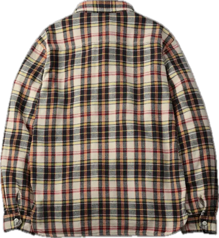 The Flat Head - Check Flannel Work Shirt Ivory [FN-SNR-014L] ON PREORDER*