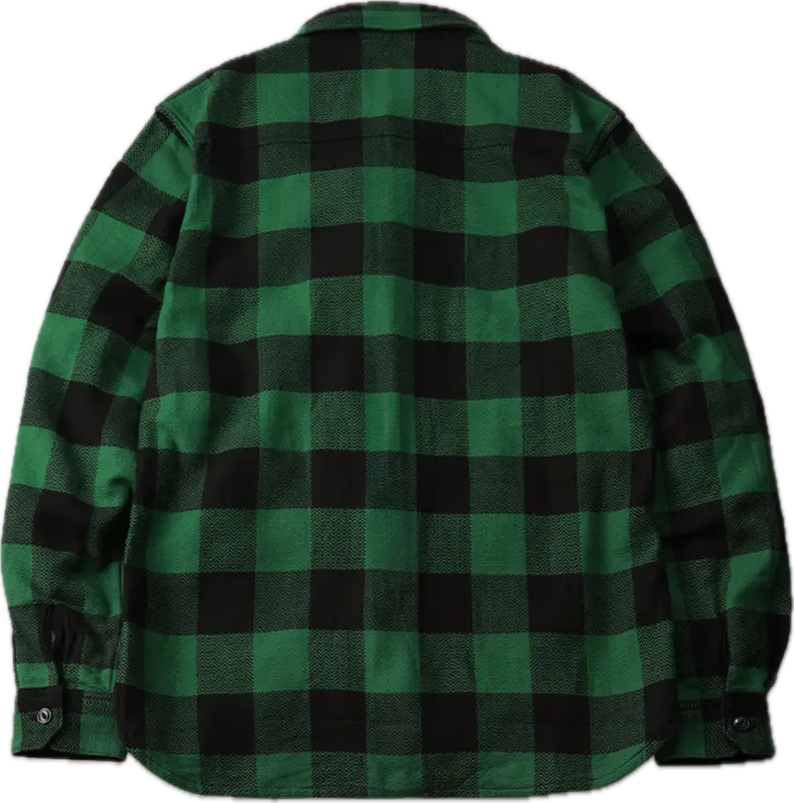 The Flat Head Block Check Flannel Shirt - Green/Black [FN-SNR-101L]