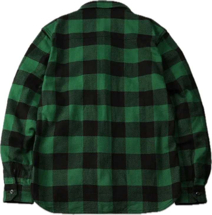 The Flat Head Block Check Flannel Shirt - Green/Black [FN-SNR-101L]