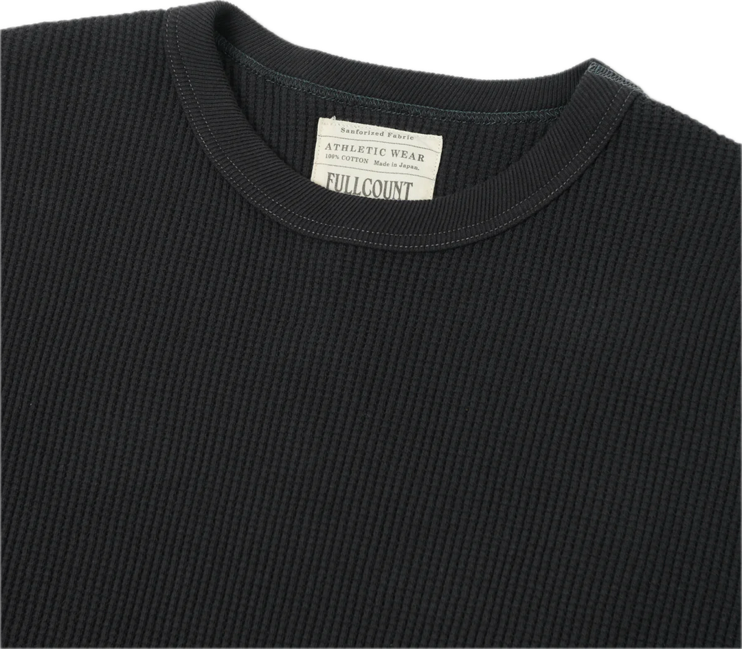 Full Count Heavyweight Waffle L/S T shirt - Ink Black [5964-25] ON PREORDER*