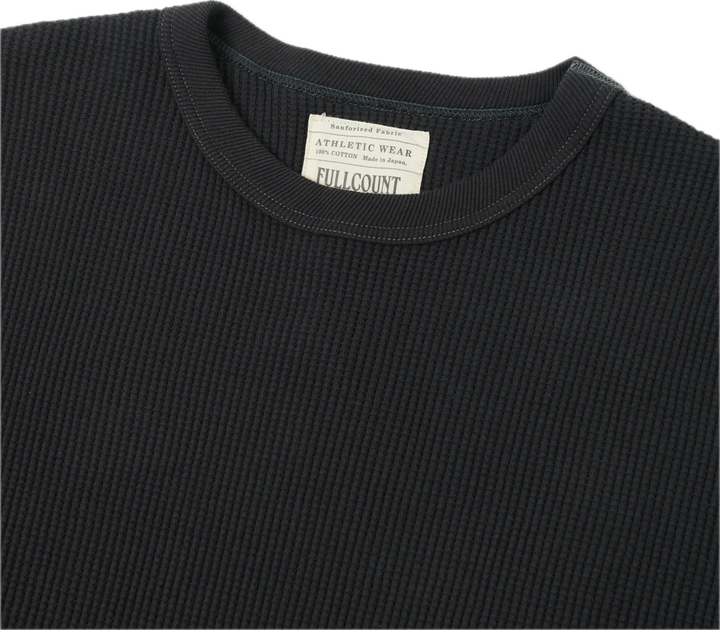 Full Count Heavyweight Waffle L/S T shirt - Ink Black [5964-25] ON PREORDER*