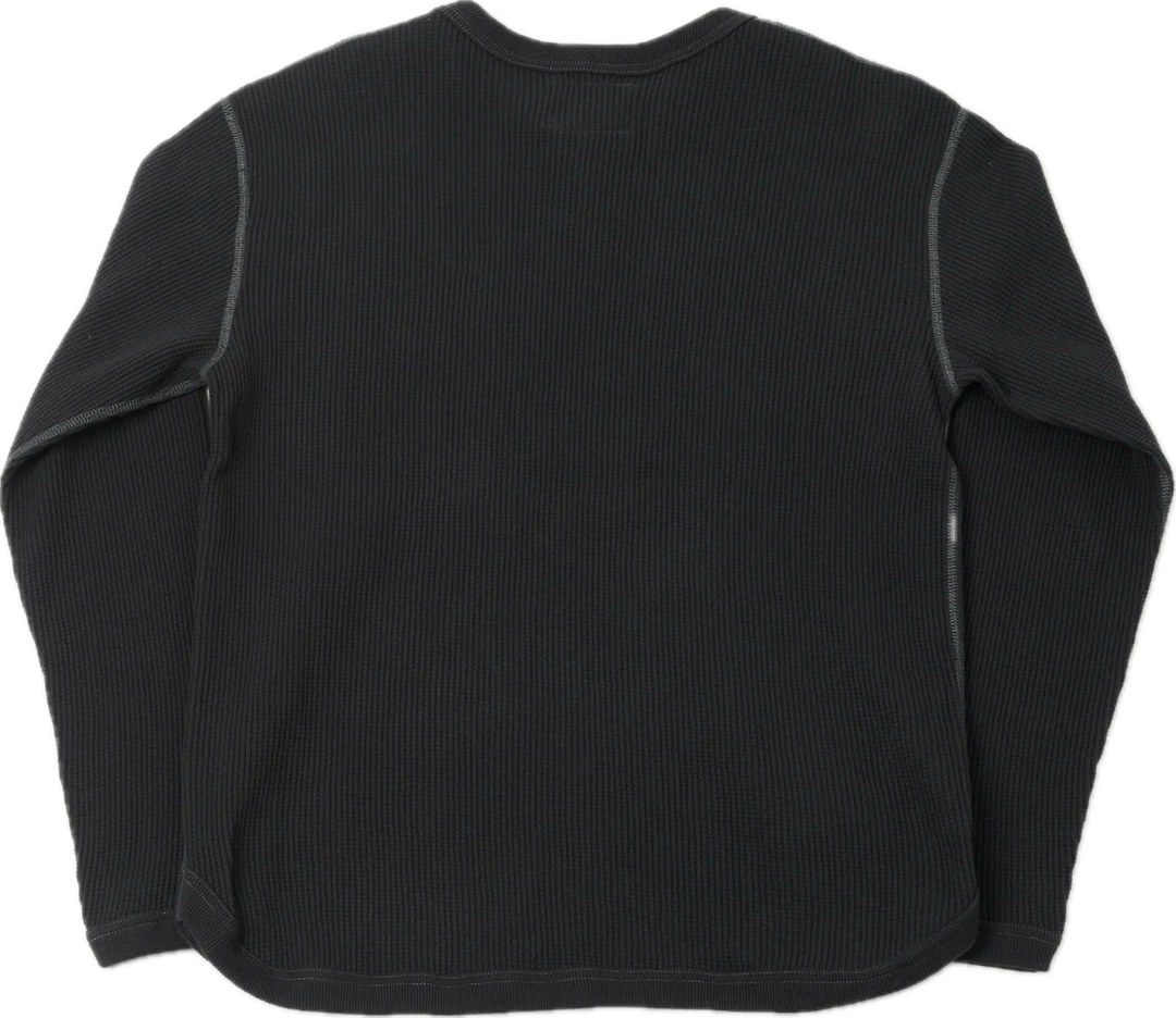Full Count Heavyweight Waffle L/S T shirt - Ink Black [5964-25] ON PREORDER*