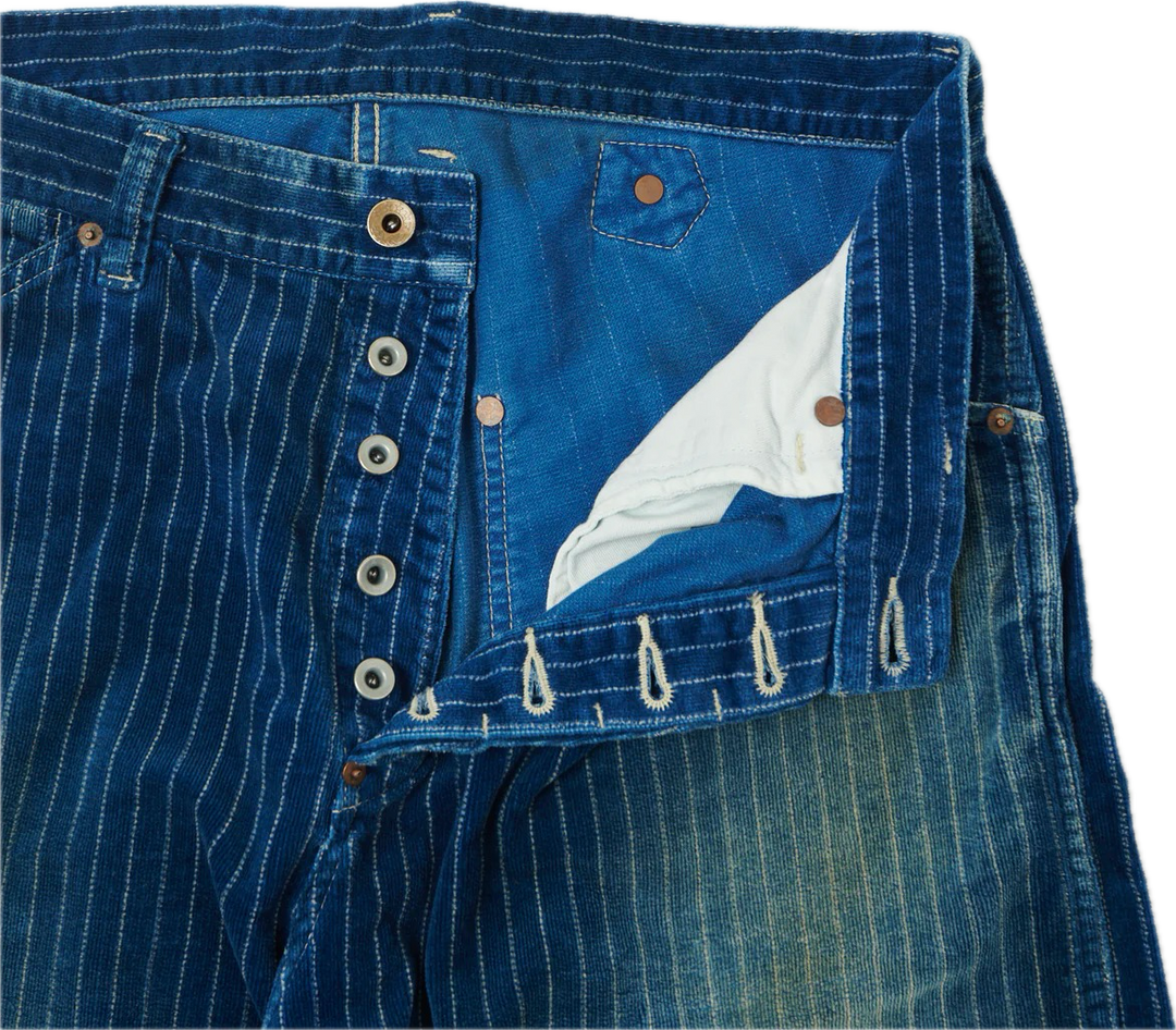 Full Count - Indigo Wabash Corduroy Washed Work Pants H.W [1129HW-4]