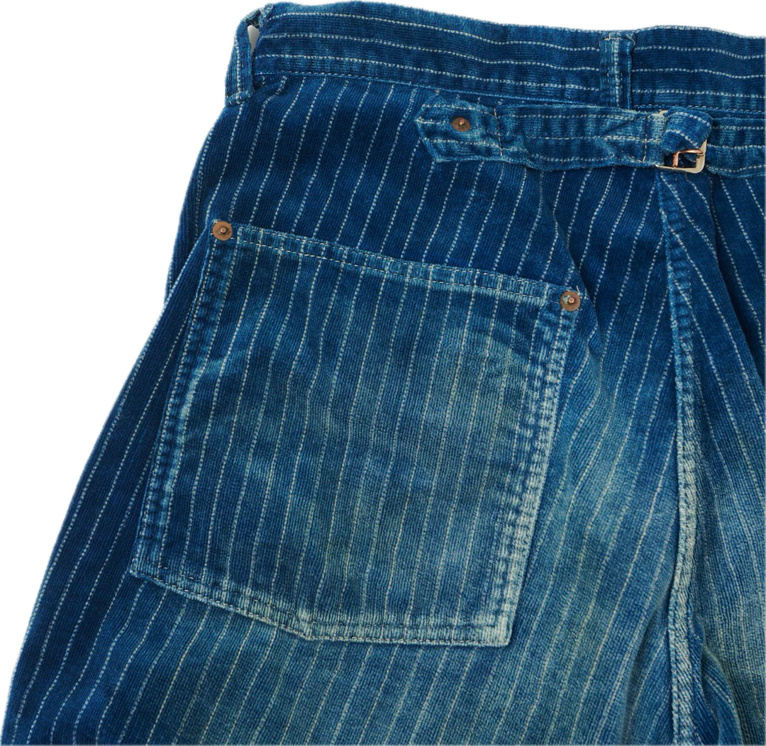 Full Count - Indigo Wabash Corduroy Washed Work Pants H.W [1129HW-4]
