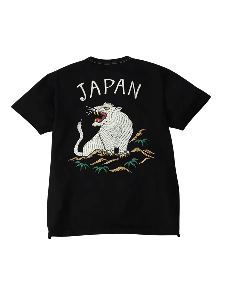 The Flat Head - "Tiger" Embroidered Tee Black [FN-THC-060SP]