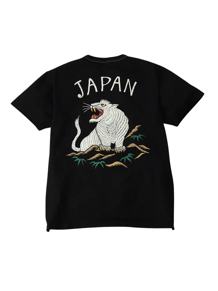 The Flat Head - "Tiger" Embroidered Tee Black [FN-THC-066SP]