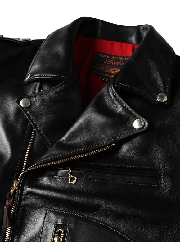 The Flat Head - Horsehide Leather Black Double Riders Jacket [FN-LJ-HW004] ON PREORDER*